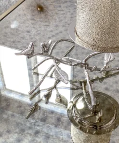 Inspire Me! Home Decor Silver Candle Holder With Leaf Branch Design