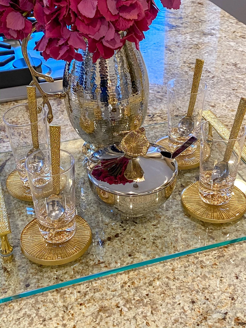 Inspire Me! Home Decor Bowl With Gold Floral Handle