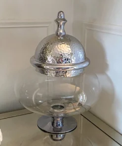 Inspire Me! Home Decor Jars Oversized Silver Hammered Lid Apothecary Jar