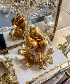 Inspire Me! Home Decor Gold Metallic Decorative Pears (Set Of 4)