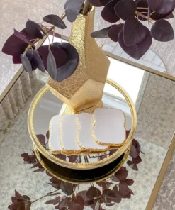 Inspire Me! Home Decor Gold Circle Mirror Tray W/ Circle Feet