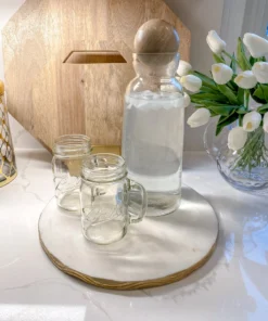 Inspire Me! Home Decor Glass Decanter W/ Mango Wood Stopper