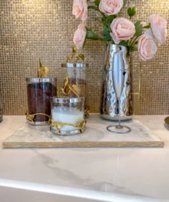 Inspire Me! Home Decor Gold Edged Marble Tray