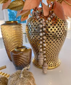 Inspire Me! Home Decor Whitewash Wooden Beaded Garland