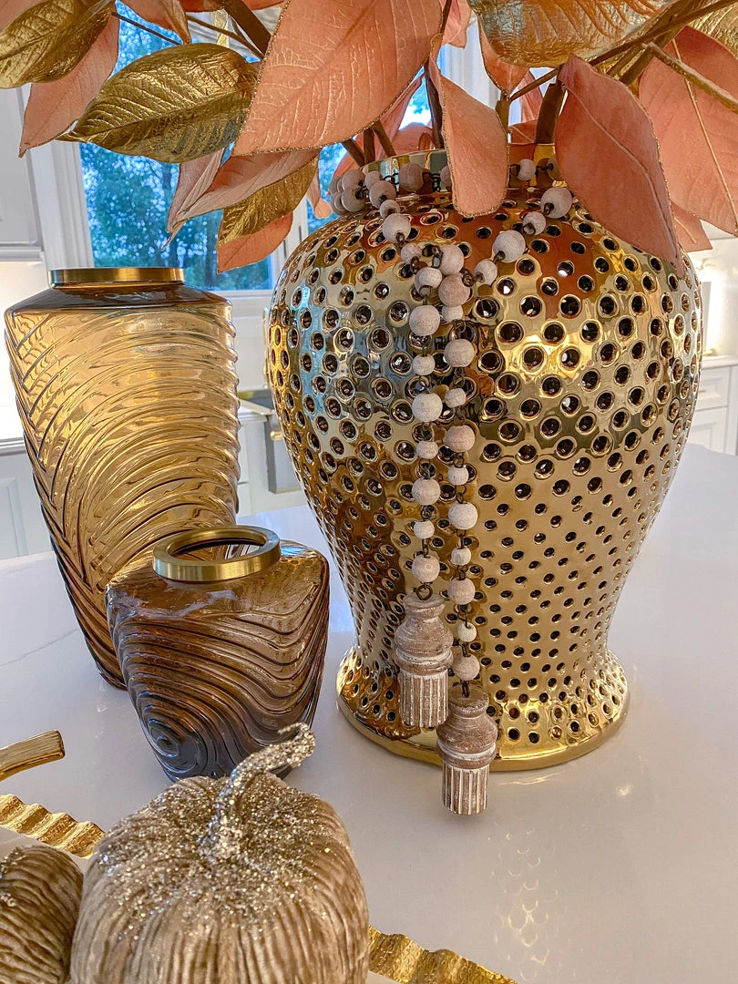 Inspire Me! Home Decor Whitewash Wooden Beaded Garland