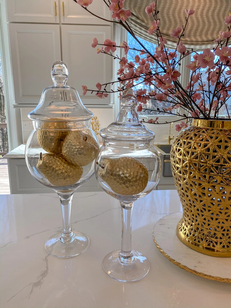 Inspire Me! Home Decor Matte Gold Large Ceramic Hammered Fruits (2 Styles)