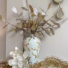 Inspire Me! Home Decor Floral Stems Gold And White Leaf Stem With Bead Detail