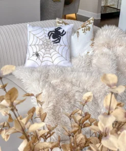 Inspire Me! Home Decor Gold Glam Beaded Spider Pillow