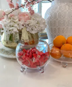 Inspire Me! Home Decor Round Globe Glass Bowl With Feet