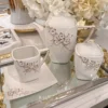 Inspire Me! Home Decor Tea Set With Gold Floral Design (3 Items Sold Separately)