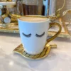 Inspire Me! Home Decor Eyelash Mug W/ Gold Handle