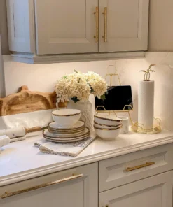 Inspire Me! Home Decor White And Gold Rimmed Porcelain Dinner Set ( 12 Piece Set )