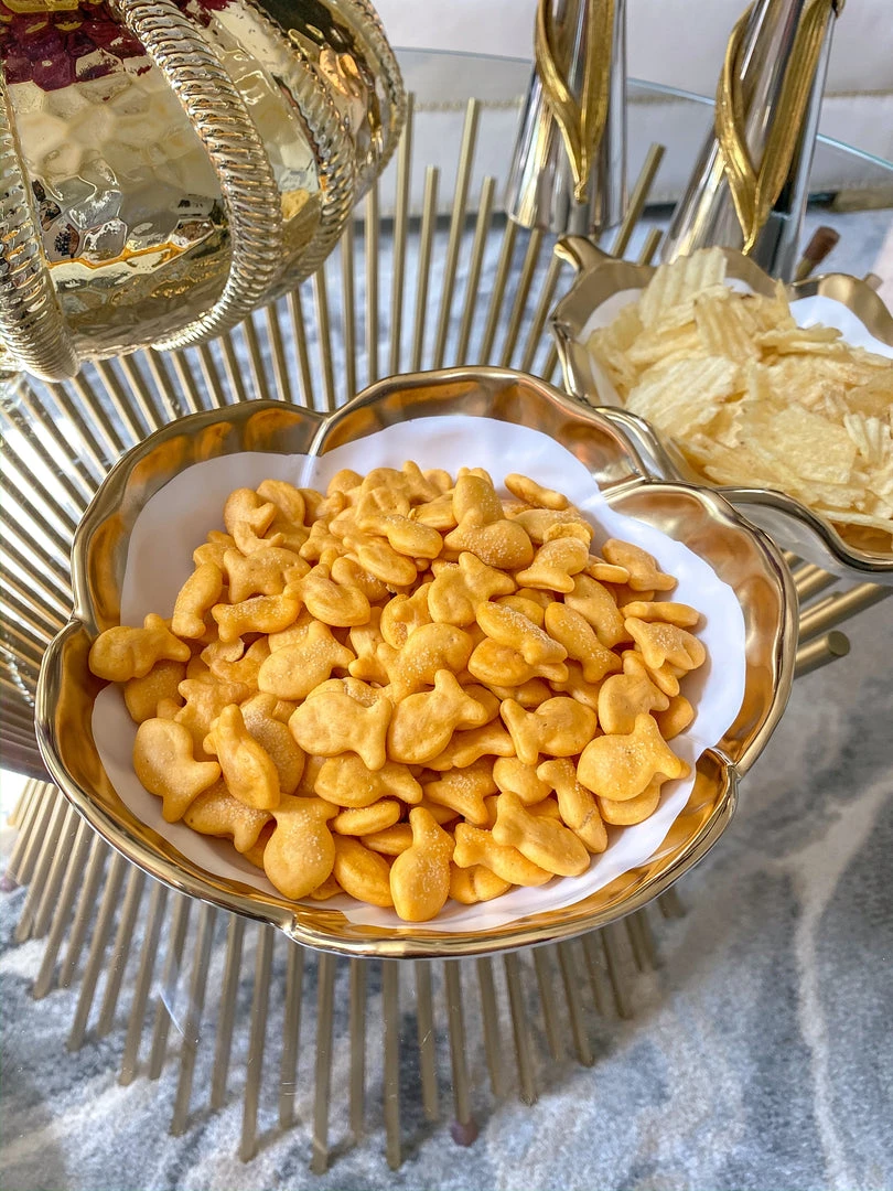 Inspire Me! Home Decor Gold Edge Flower Bowl