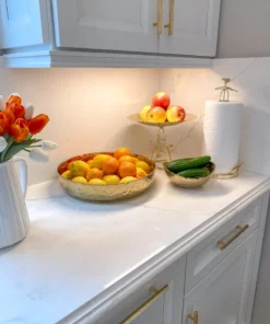 Inspire Me! Home Decor X-Large Textured Gold Shallow Bowl