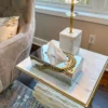 Inspire Me! Home Decor Gold & Silver Tissue Box Cover With Gold Leaf Design