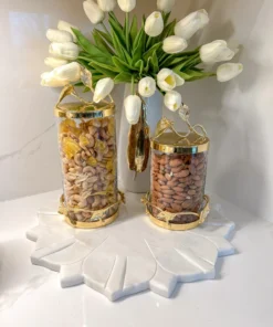 Inspire Me! Home Decor White Marble Lotus Board