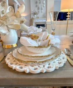 Inspire Me! Home Decor White And Gold Ombre Dinner Set