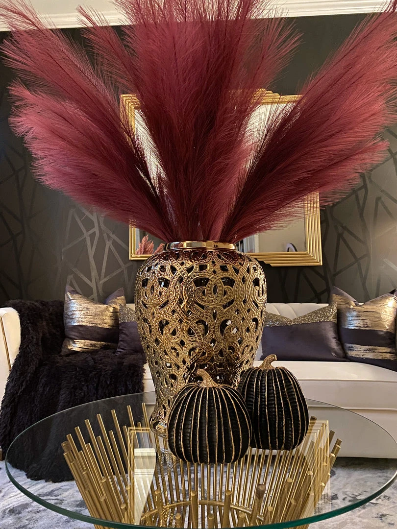 Inspire Me! Home Decor Black Resin Pumpkins With Gold Glitter (Set Of 2)