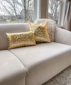 Cloud9d PILLOWS, RUGS, & THROWS Becca Ivory And Gold Pillow - 14