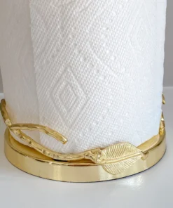 Inspire Me! Home Decor Gold Leaf Detailed Paper Towel Holder