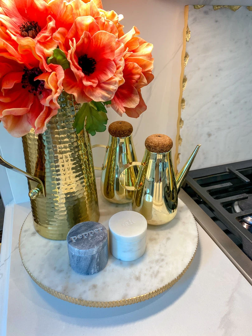 Inspire Me! Home Decor Black And White Marble Salt And Pepper Containers