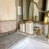 Inspire Me! Home Decor White & Gold Beaded Vanity Collection (3 Items) Each Sold Individually