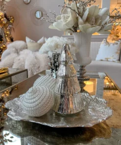 Inspire Me! Home Decor Metal Textured Edge Tray (2 Colors) Gold