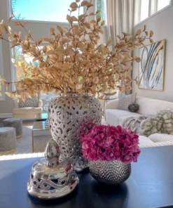 Inspire Me! Home Decor Silver Beaded Ginger Jar (2 Sizes)