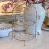 Inspire Me! Home Decor Two-Tiered Silver Leaf Serving Display