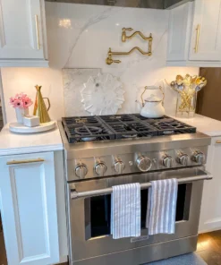 Inspire Me! Home Decor Grey And White Striped Kitchen Towel Set Of 2