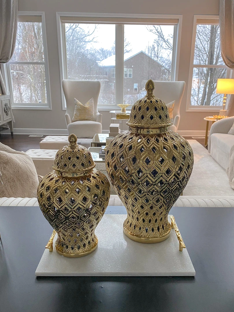 Inspire Me! Home Decor Small Gold Ginger Jar