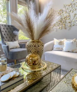 Inspire Me! Home Decor Ginger Jars Gold Beaded Ginger Jar (2 Sizes)