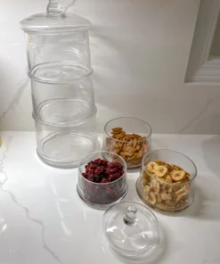 Inspire Me! Home Decor Three Section Clear Apothecary Jars With Lid (2 Sizes) KITCHEN