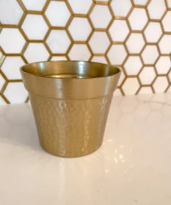 Inspire Me! Home Decor Gold Metal Hammered Pot