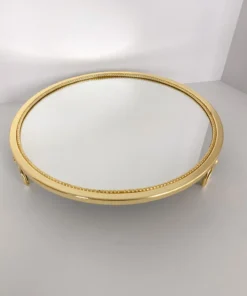 Inspire Me! Home Decor Gold Circle Mirror Tray W/ Circle Feet
