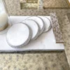 Inspire Me! Home Decor Silver Rope Edge Marble Coaster Set