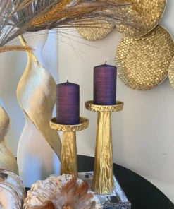 Inspire Me! Home Decor Purple Brushed Metallic Pillar Candle
