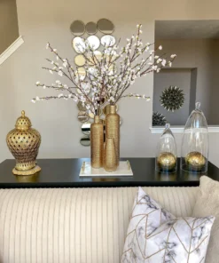 Inspire Me! Home Decor Polished Gold Hammered Vase