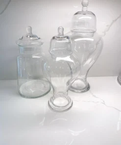 Inspire Me! Home Decor Clear Glass Apothecary Jar With Lid