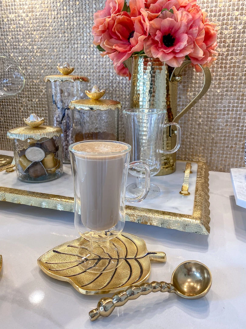 Inspire Me! Home Decor Double Wall Glass Pedestal Mug (Set Of 2)