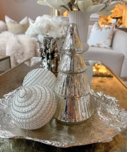 Inspire Me! Home Decor White And Silver Beaded 4