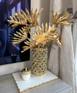 Inspire Me! Home Decor Gold Vase With Petal Design