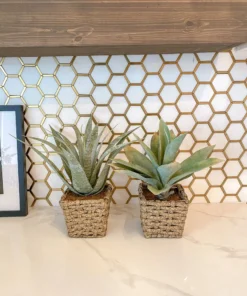 Inspire Me! Home Decor Plant In Wicker Basket Vase (Set Of 2)