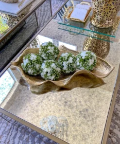 Inspire Me! Home Decor Gold Oblong Leaf Tray