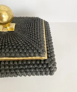 Inspire Me! Home Decor Black Studded Box W/ Gold Detailing