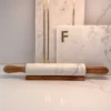 Inspire Me! Home Decor Marble & Acacia Wood Rolling Pin With Rest KITCHEN