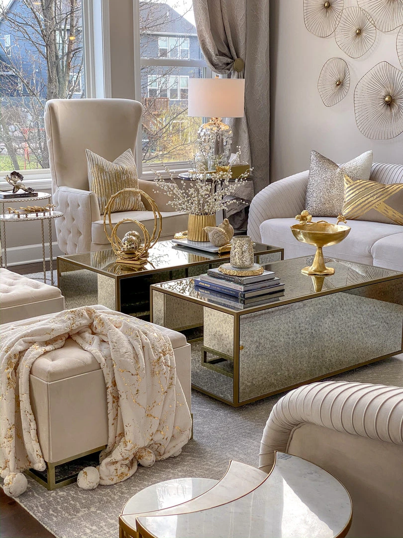 Inspire Me! Home Decor Circular Gold Metal Candle Holder (2 Sizes)