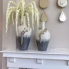 Inspire Me! Home Decor Large Glass Vase W/ Silver Metal Decor (2 Sizes)