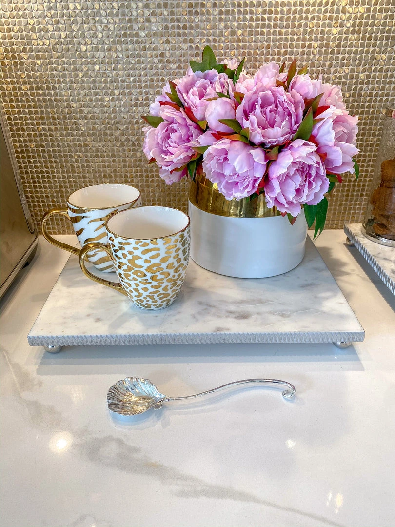 Inspire Me! Home Decor Silver Flower Petal Spoon Rest ( 2 Sizes )