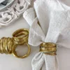 Inspire Me! Home Decor Gold Crumpled Leaf Napkin Rings (Set Of 4)